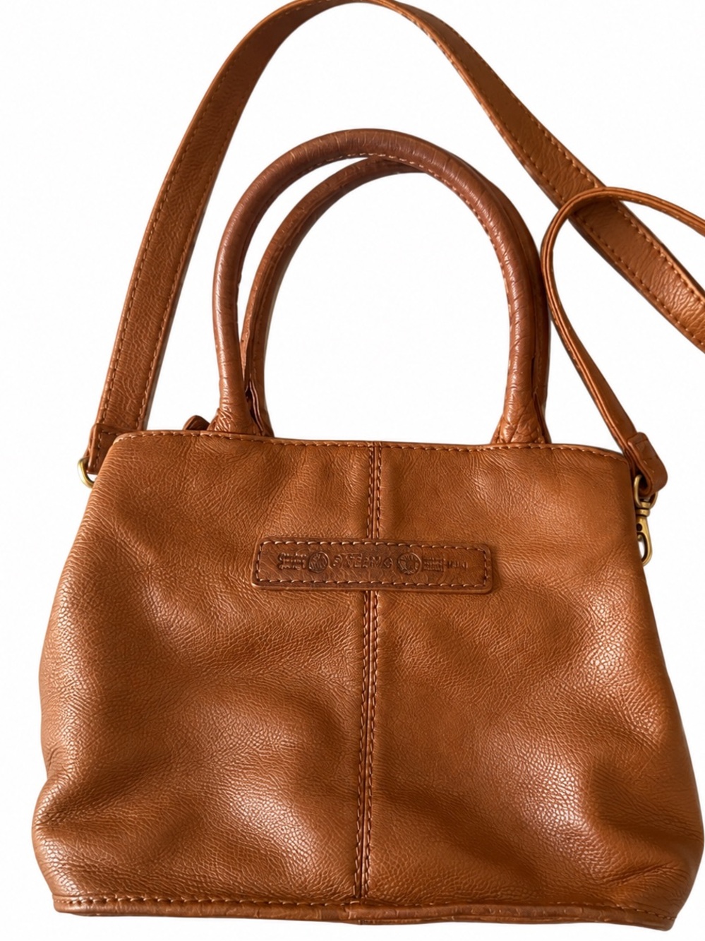 Vintage Fossil 75082 Brown Leather Crossbody Satchel Bag